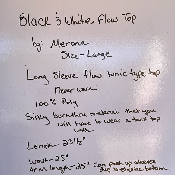 Merona LS flow top. Black/white Size: Large great with jeans! - Picture 5 of 6